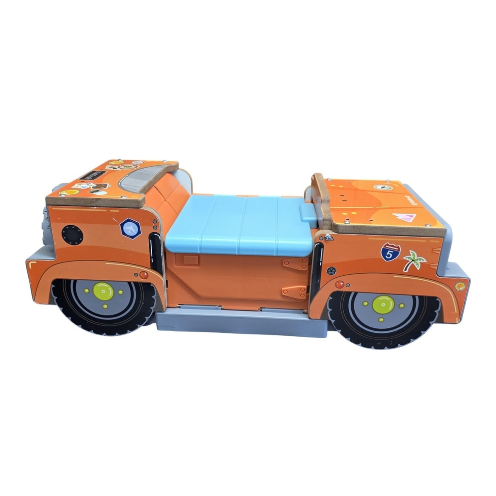 KidKraft Adventure Safari Orange Rolling Truck Playset Toy Animals Vehicle